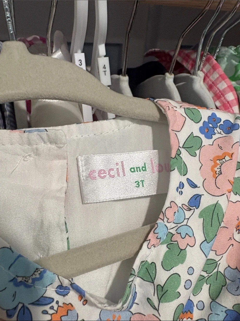 Cecil and Lou girls Floral onesie - White with Pink & Green